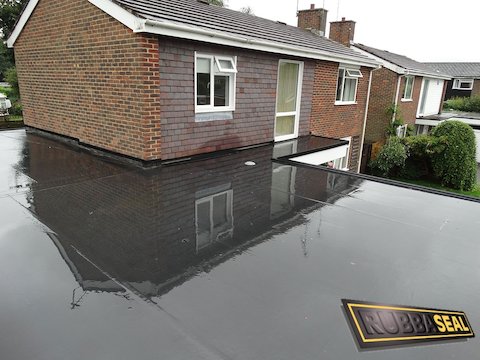 large rubbercover roof with a join